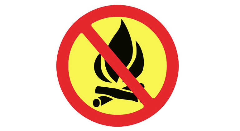 Symbol för eldningsförbud, illustration